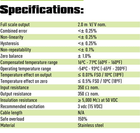dtc load cell specifications