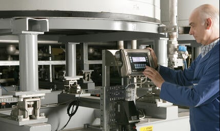 Load Cell technician calibrating a high-capacity load cell