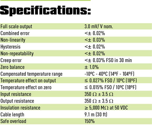 model ucld canister load cell specifications