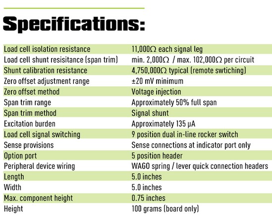 Specification sheet for the S4J1 smart load cell junction box 