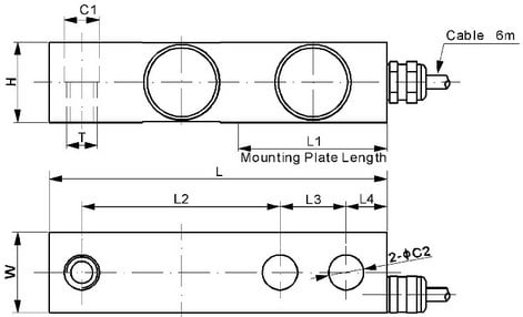 shear beam load cell dimensions